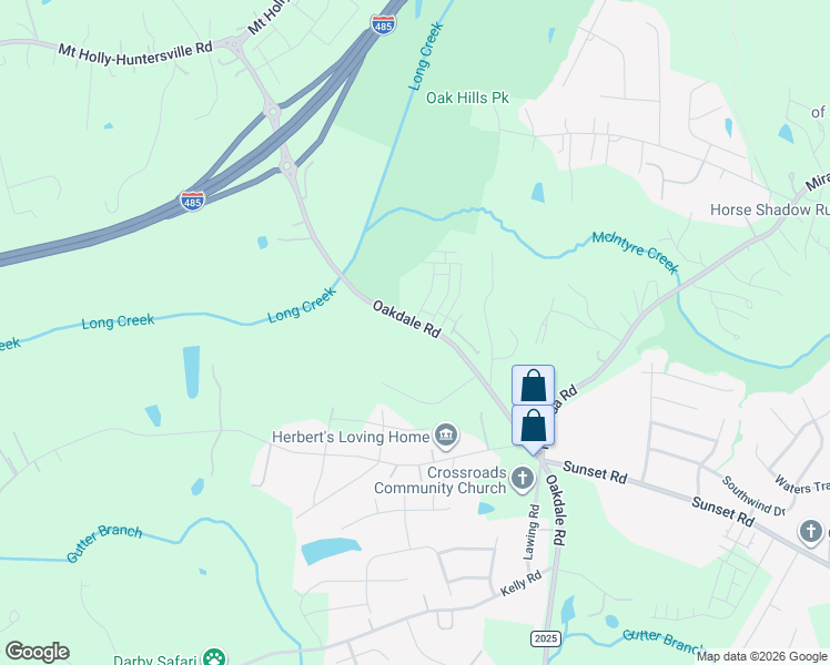 map of restaurants, bars, coffee shops, grocery stores, and more near 4027 Oakdale Road in Charlotte