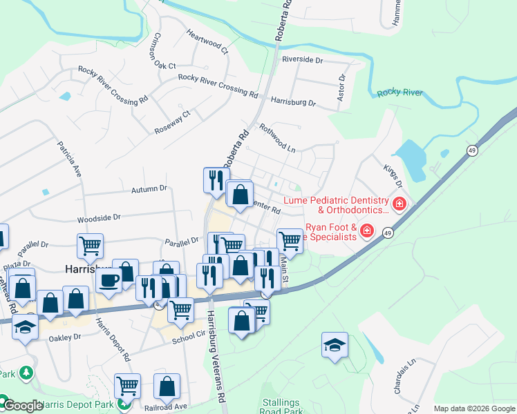 map of restaurants, bars, coffee shops, grocery stores, and more near 4200 Main Street in Harrisburg