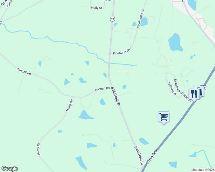 map of restaurants, bars, coffee shops, grocery stores, and more near 1112 South McNeill Street in Carthage