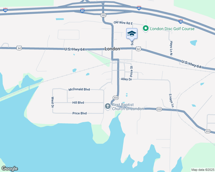 map of restaurants, bars, coffee shops, grocery stores, and more near 130 London Cove Drive North in London
