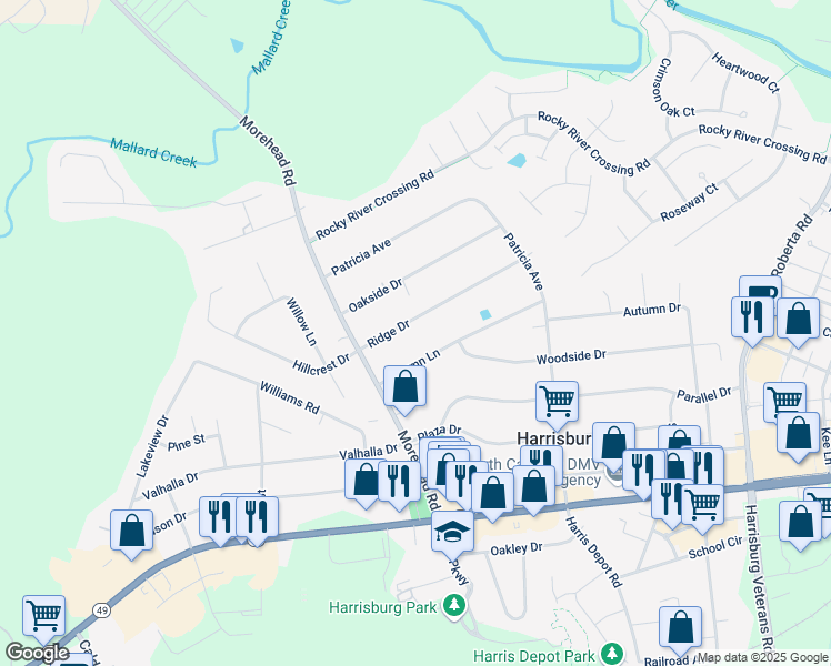 map of restaurants, bars, coffee shops, grocery stores, and more near 125 Autumn Lane in Harrisburg