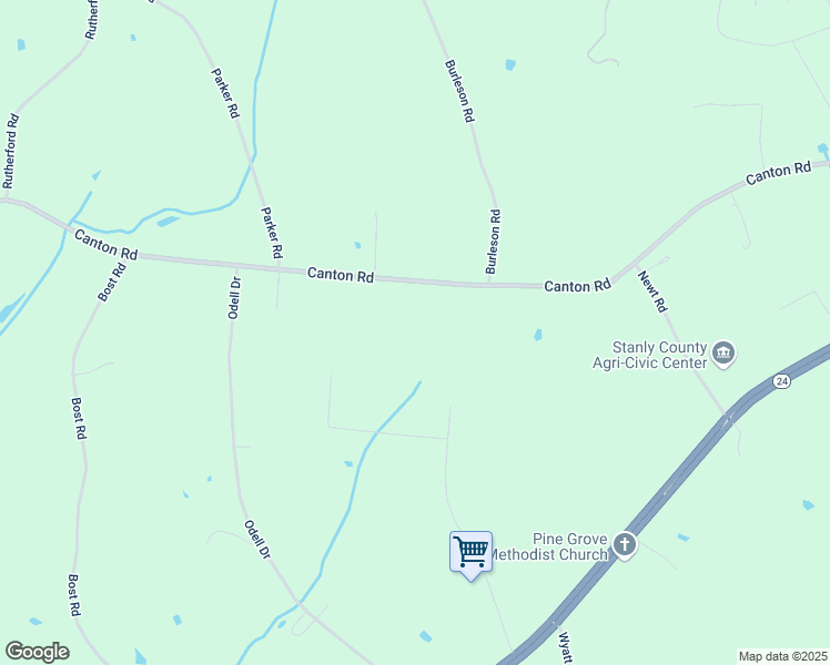 map of restaurants, bars, coffee shops, grocery stores, and more near 28462 Canton Road in Albemarle