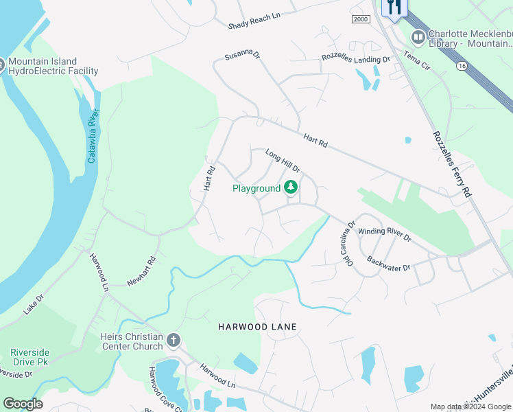 map of restaurants, bars, coffee shops, grocery stores, and more near 10506 Carver Falls Road in Charlotte