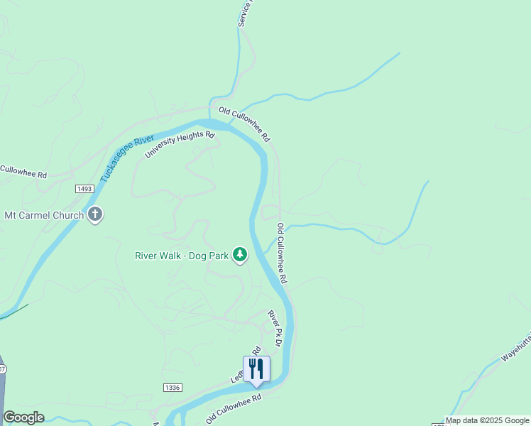 map of restaurants, bars, coffee shops, grocery stores, and more near 9 Treehaven Lane in Sylva
