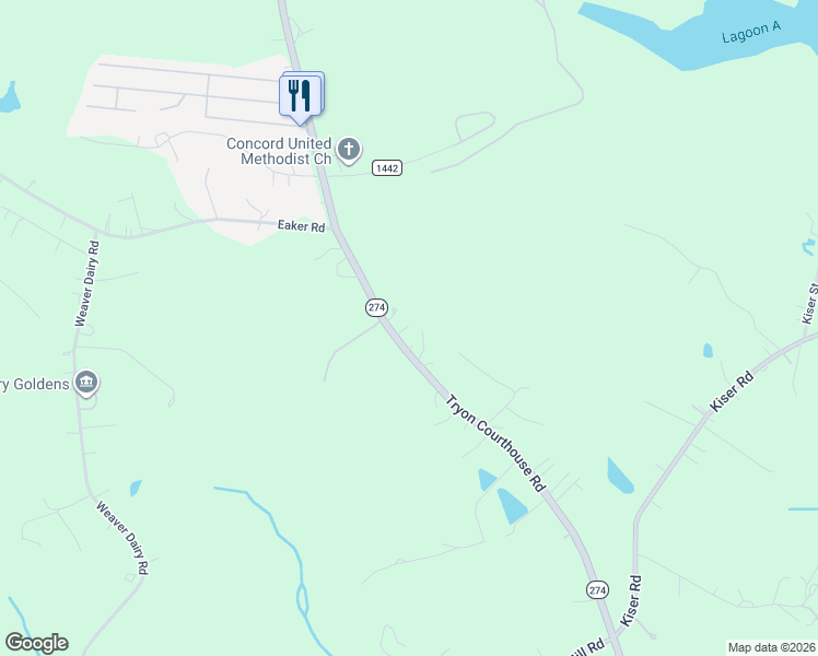 map of restaurants, bars, coffee shops, grocery stores, and more near 2178 Tryon Courthouse Road in Bessemer City