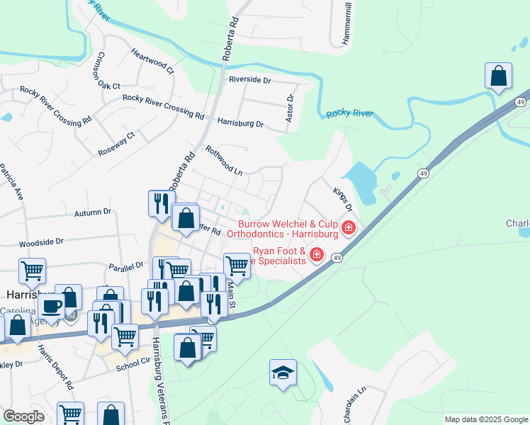 map of restaurants, bars, coffee shops, grocery stores, and more near 4008 Carl Parmer Drive in Harrisburg