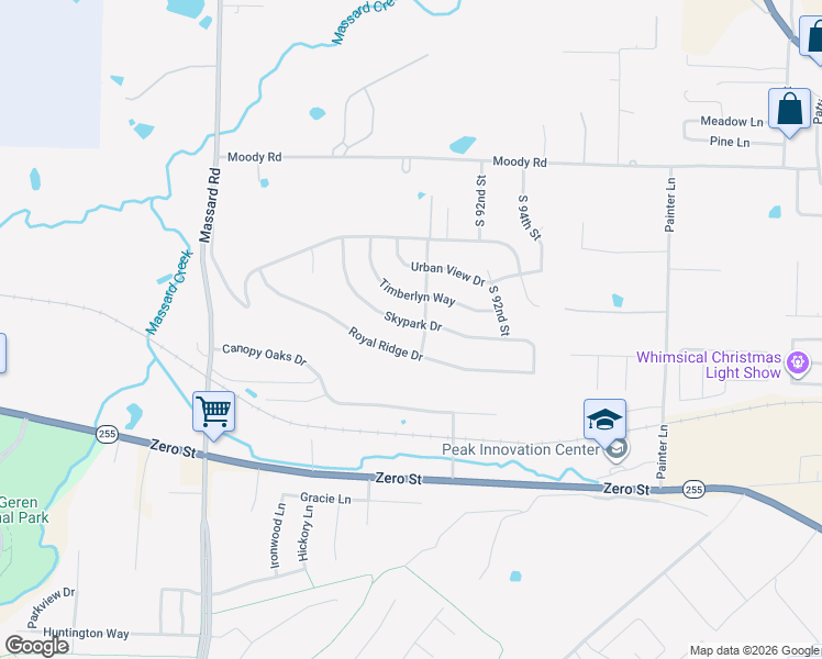 map of restaurants, bars, coffee shops, grocery stores, and more near 8904 Skypark Drive in Fort Smith