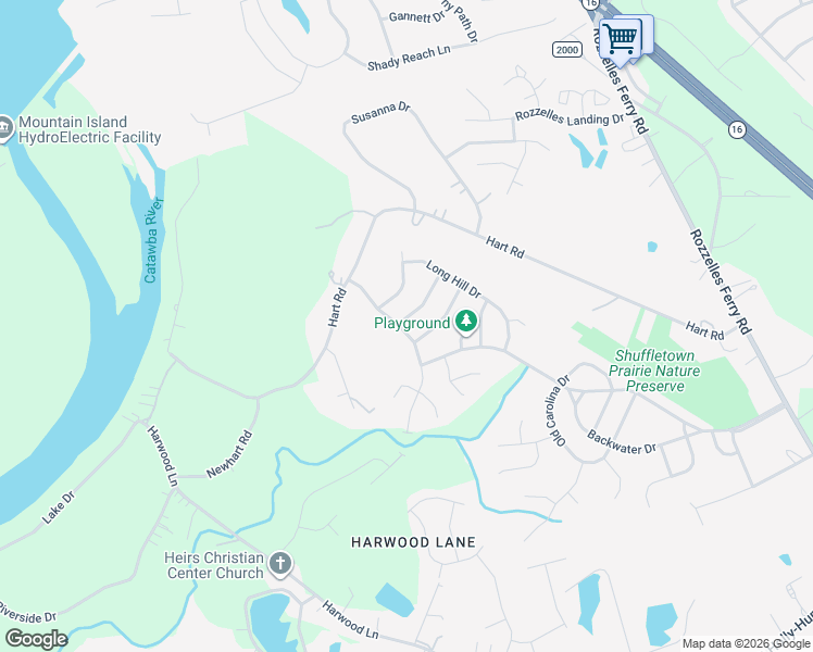 map of restaurants, bars, coffee shops, grocery stores, and more near 10418 Carver Falls Road in Charlotte