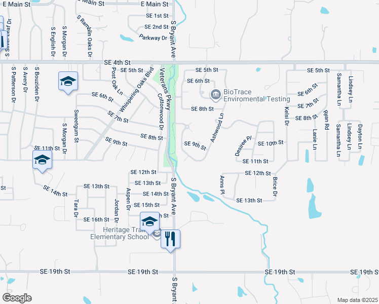 map of restaurants, bars, coffee shops, grocery stores, and more near 1016 Renita Way in Moore