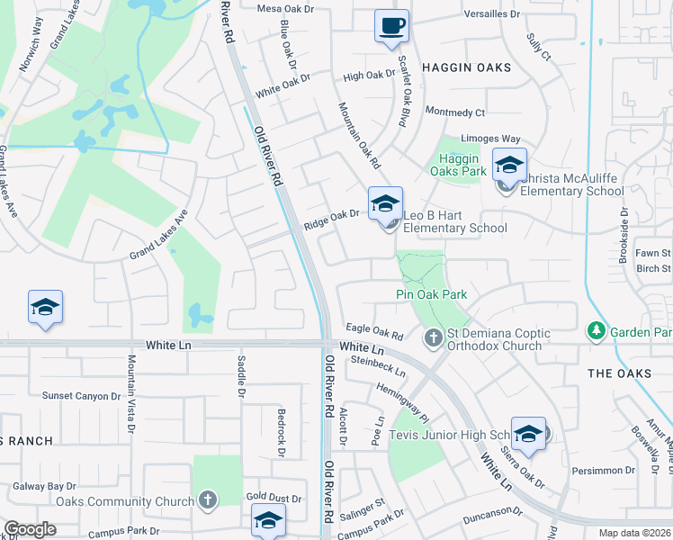 map of restaurants, bars, coffee shops, grocery stores, and more near 9509 Laurel Oak Way in Bakersfield