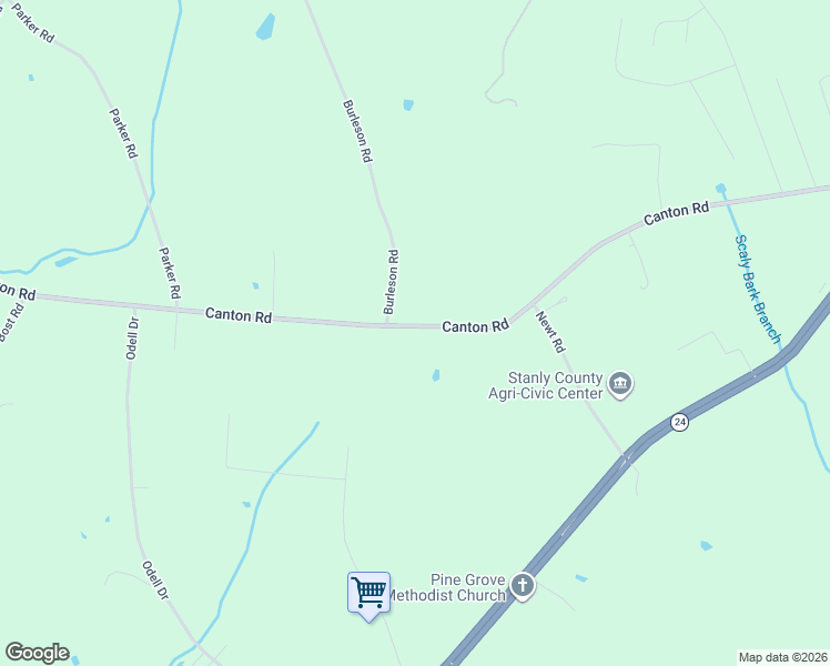 map of restaurants, bars, coffee shops, grocery stores, and more near 28550 Canton Road in Albemarle