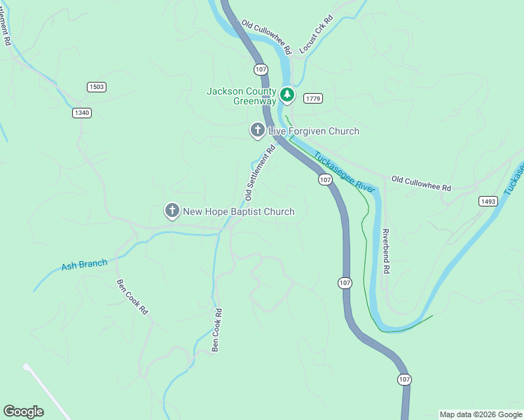 map of restaurants, bars, coffee shops, grocery stores, and more near 26 Joe Davis Road in Sylva