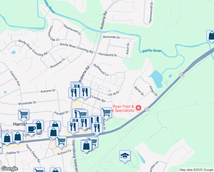 map of restaurants, bars, coffee shops, grocery stores, and more near 4042 Carl Parmer Drive in Harrisburg