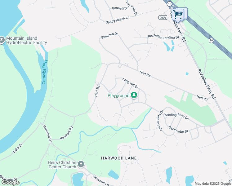map of restaurants, bars, coffee shops, grocery stores, and more near 10418 Carver Falls Road in Charlotte