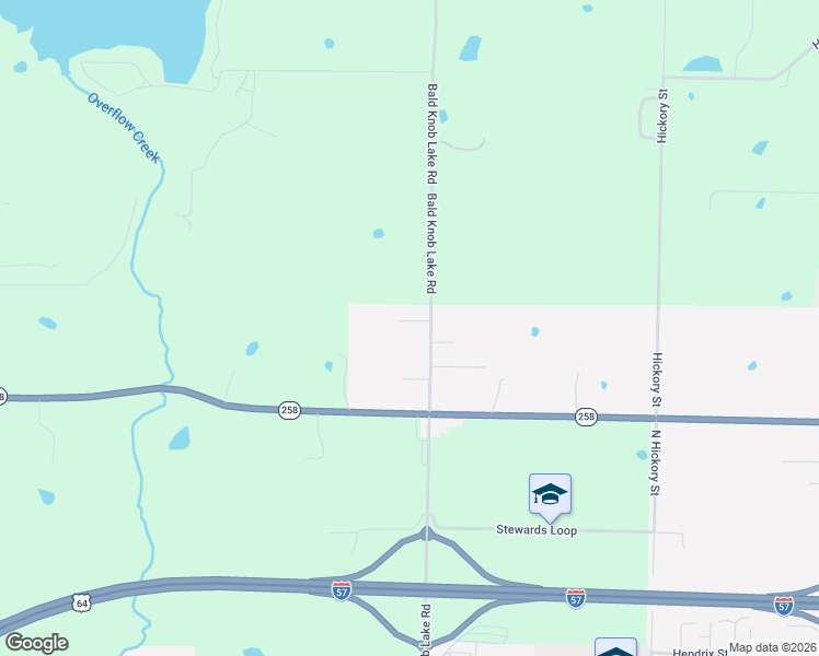 map of restaurants, bars, coffee shops, grocery stores, and more near 1721 Bald Knob Lake Road in Bald Knob