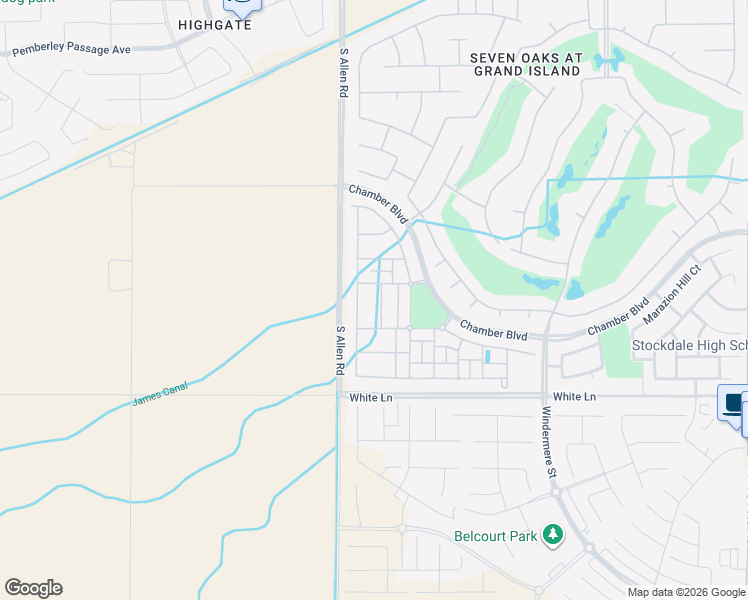 map of restaurants, bars, coffee shops, grocery stores, and more near 2915 Mandalay Place in Bakersfield