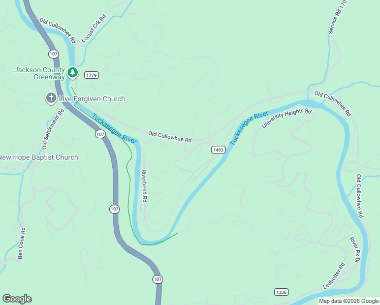 map of restaurants, bars, coffee shops, grocery stores, and more near 86 Landeau Circle in Sylva