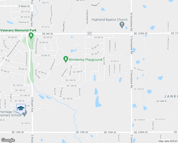 map of restaurants, bars, coffee shops, grocery stores, and more near 1101 Jacob Drive in Moore