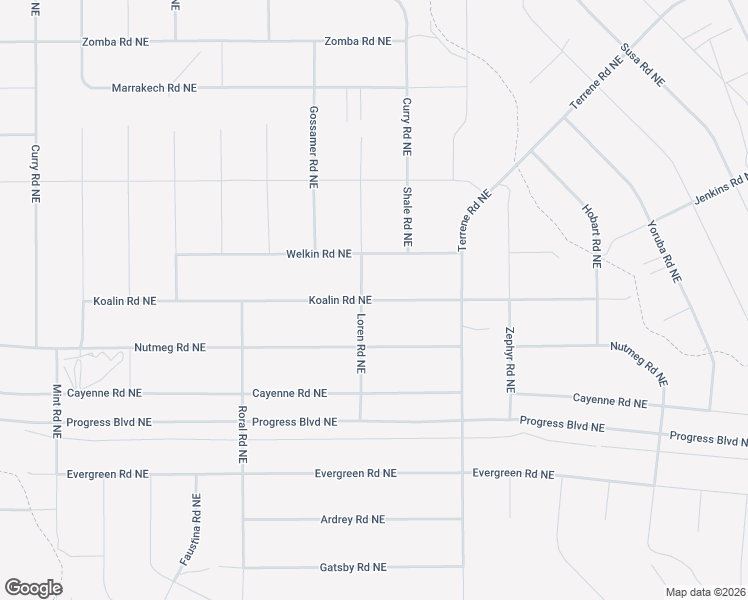 map of restaurants, bars, coffee shops, grocery stores, and more near Koalin Road Northeast in Rio Rancho