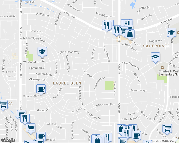 map of restaurants, bars, coffee shops, grocery stores, and more near 2725 Stolle Court in Bakersfield