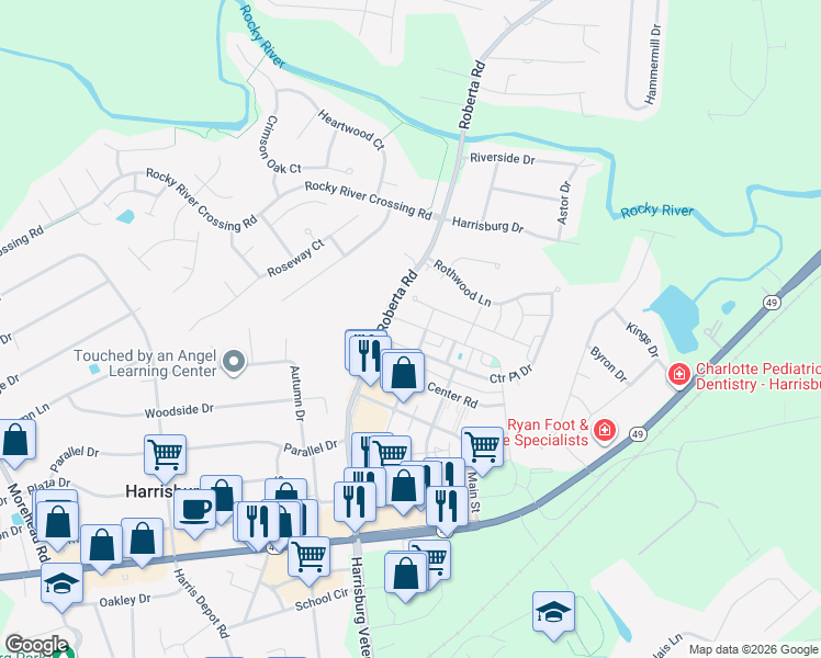 map of restaurants, bars, coffee shops, grocery stores, and more near 4212 Carl Parmer Drive in Harrisburg