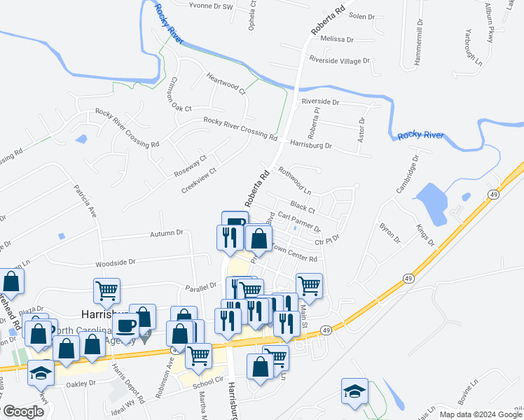 map of restaurants, bars, coffee shops, grocery stores, and more near 4221 Carl Parmer Drive in Harrisburg