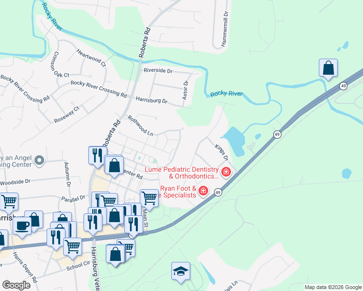 map of restaurants, bars, coffee shops, grocery stores, and more near 6218 Cambridge Drive in Harrisburg