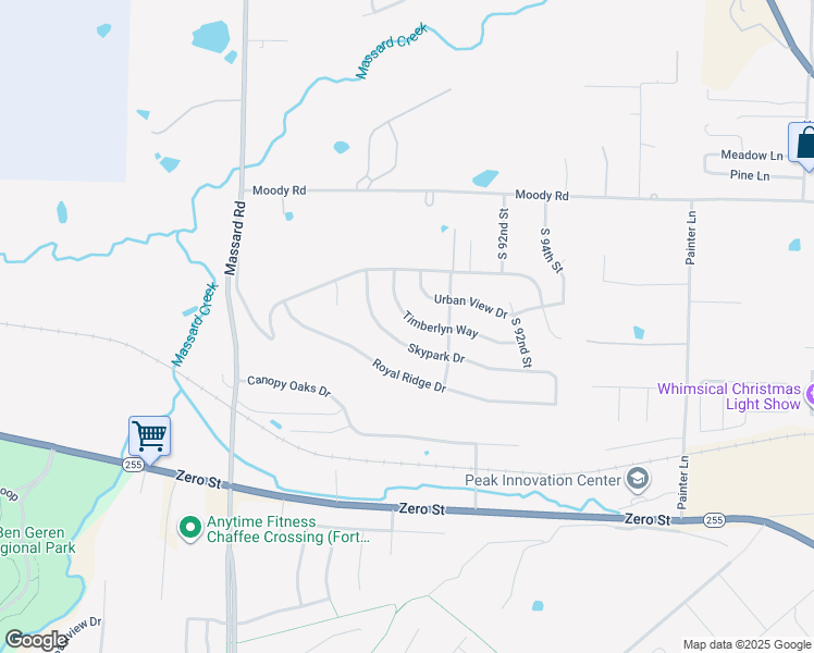 map of restaurants, bars, coffee shops, grocery stores, and more near 8700 Timberlyn Way in Fort Smith