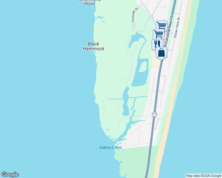 map of restaurants, bars, coffee shops, grocery stores, and more near 41428 Portside Dr in Dare