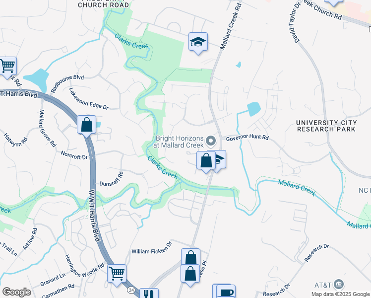 map of restaurants, bars, coffee shops, grocery stores, and more near 9107 Charminster Court in Charlotte