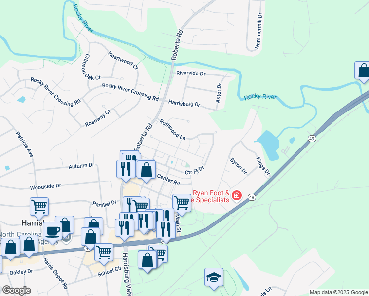 map of restaurants, bars, coffee shops, grocery stores, and more near 4042 Carl Parmer Drive in Harrisburg