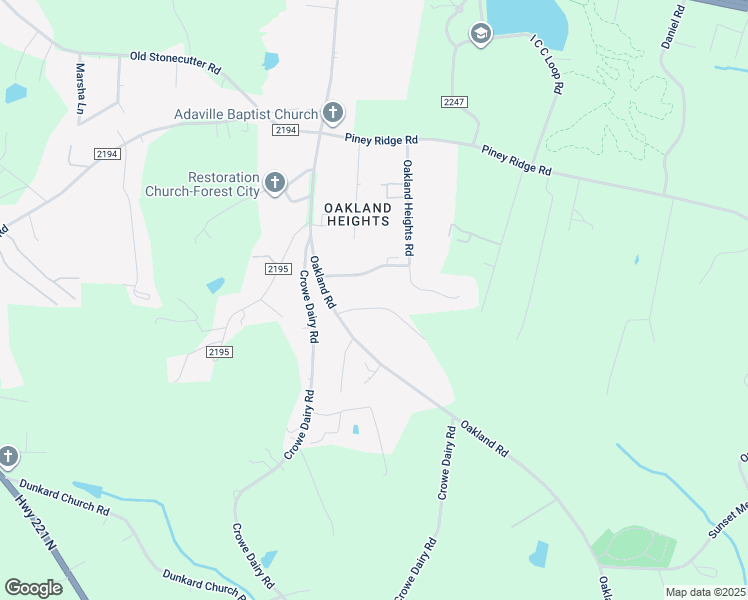 map of restaurants, bars, coffee shops, grocery stores, and more near 151 Carver Lane in Forest City