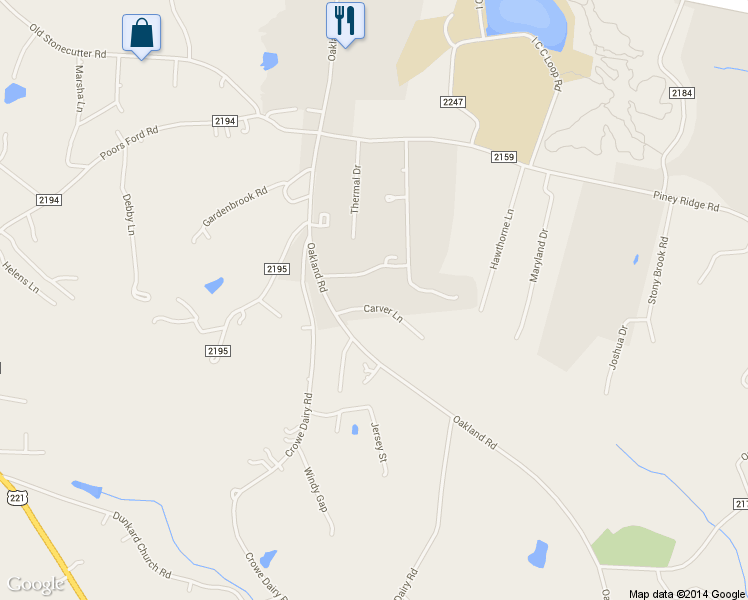 map of restaurants, bars, coffee shops, grocery stores, and more near 151 Carver Lane in Forest City