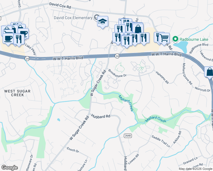 map of restaurants, bars, coffee shops, grocery stores, and more near in Charlotte