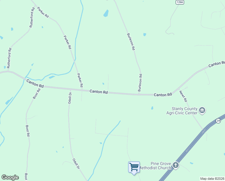 map of restaurants, bars, coffee shops, grocery stores, and more near 28433 Canton Road in Albemarle