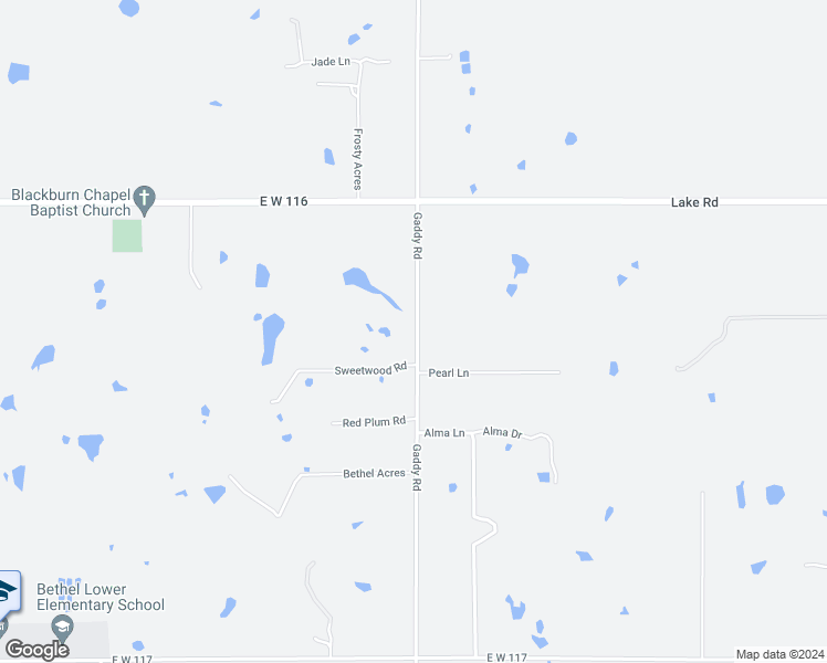 map of restaurants, bars, coffee shops, grocery stores, and more near 16306 Gaddy Road in Shawnee