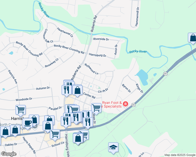 map of restaurants, bars, coffee shops, grocery stores, and more near 4042 Carl Parmer Drive in Harrisburg