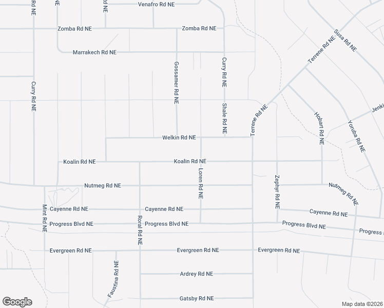 map of restaurants, bars, coffee shops, grocery stores, and more near Koalin Road Northeast in Rio Rancho