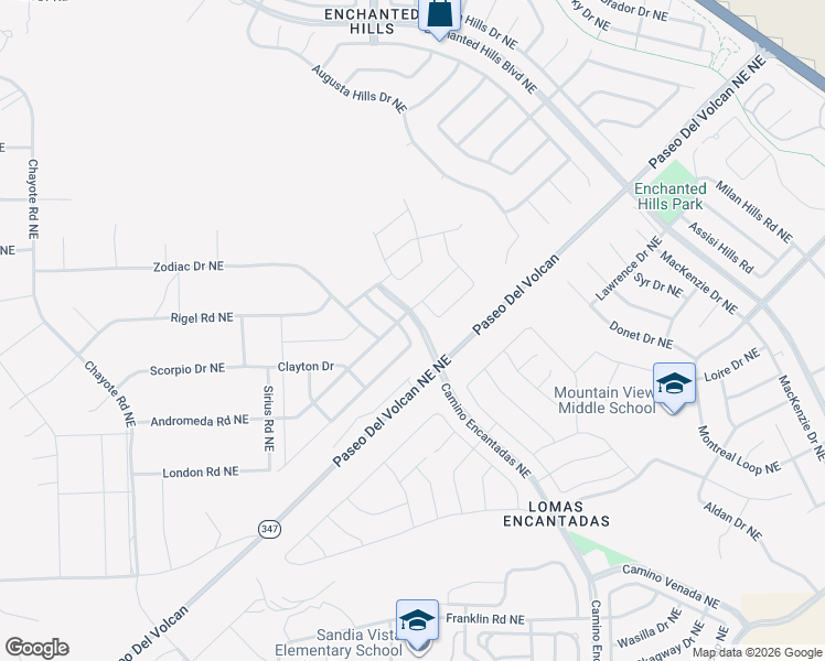 map of restaurants, bars, coffee shops, grocery stores, and more near Zodiac Drive Northeast in Rio Rancho