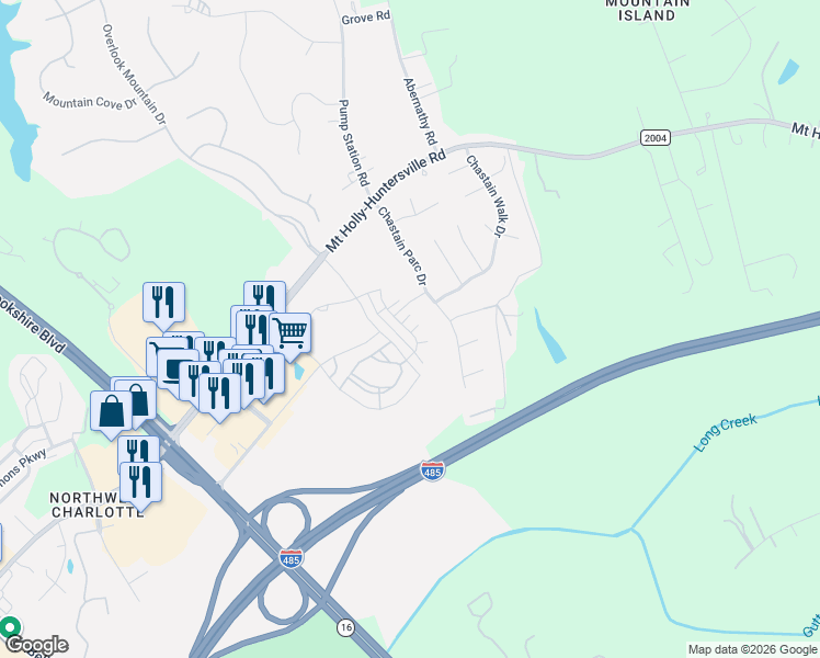 map of restaurants, bars, coffee shops, grocery stores, and more near in Charlotte