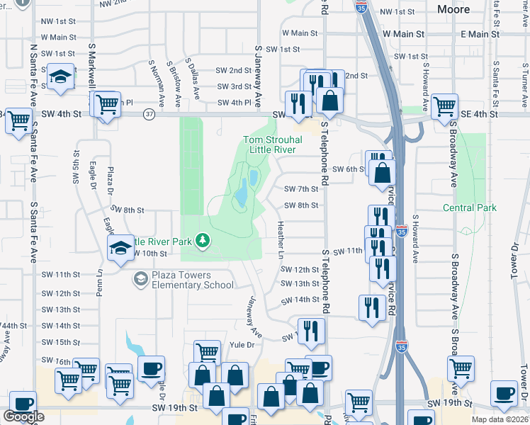 map of restaurants, bars, coffee shops, grocery stores, and more near 900 Saint Cecil in Moore