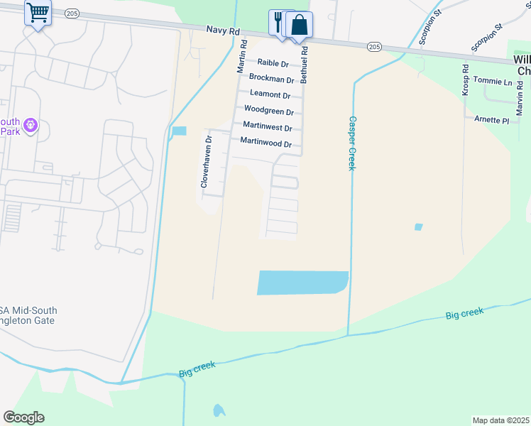 map of restaurants, bars, coffee shops, grocery stores, and more near 7445 High Seas Drive in Millington