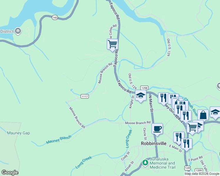 map of restaurants, bars, coffee shops, grocery stores, and more near 44 Woody Road in Robbinsville
