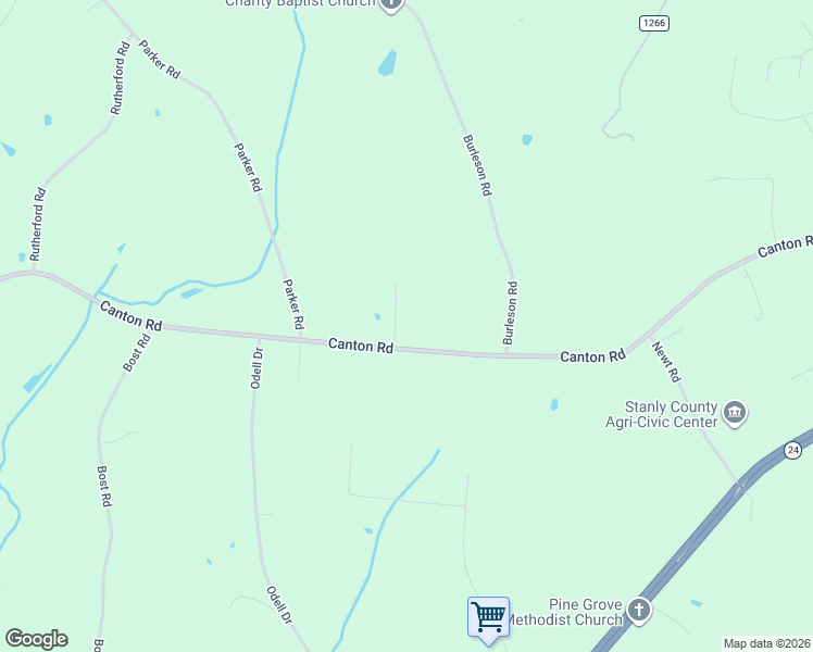 map of restaurants, bars, coffee shops, grocery stores, and more near 28433 Canton Road in Albemarle