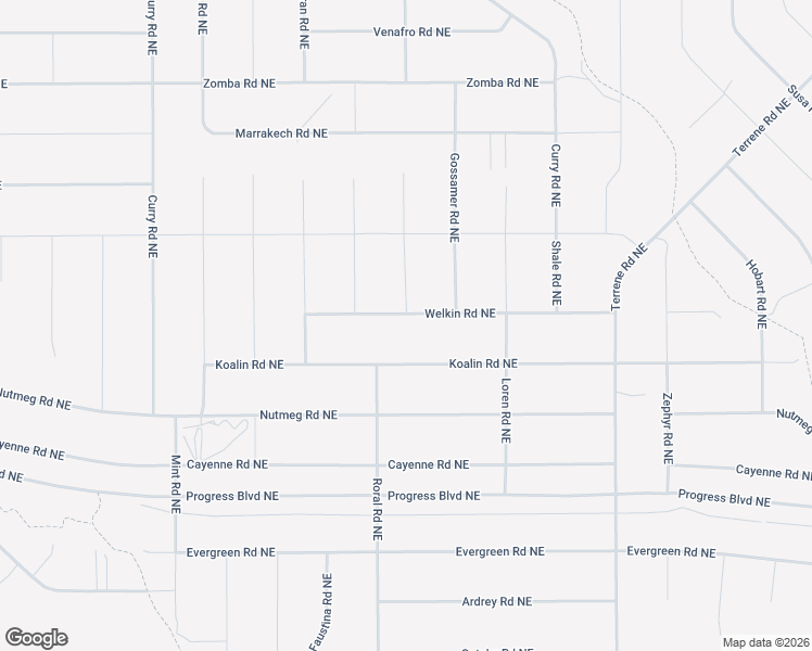 map of restaurants, bars, coffee shops, grocery stores, and more near Koalin Road Northeast in Rio Rancho