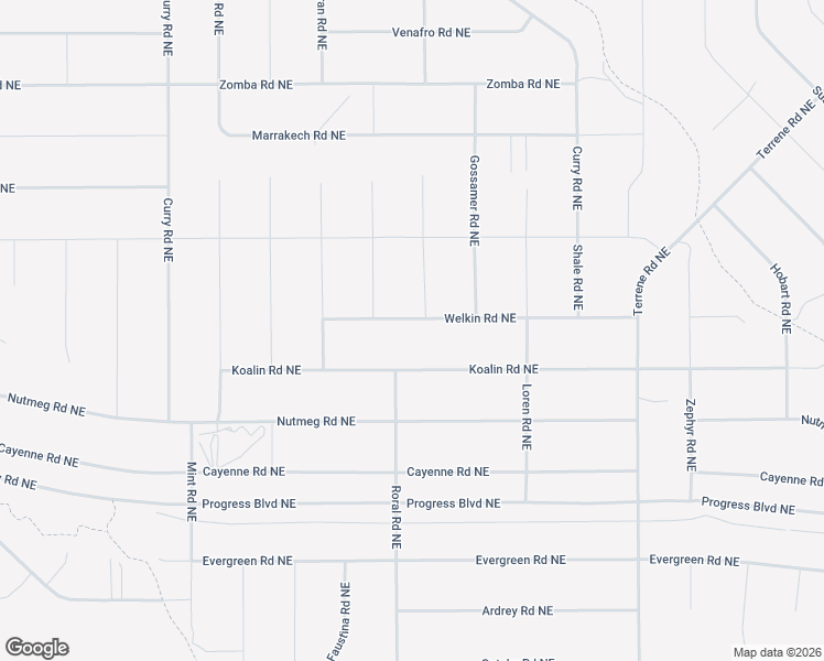 map of restaurants, bars, coffee shops, grocery stores, and more near Koalin Road Northeast in Rio Rancho