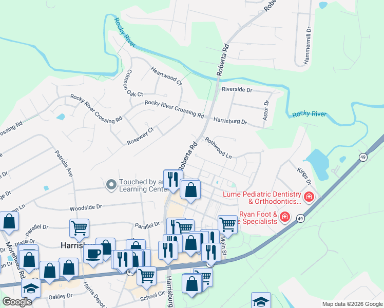 map of restaurants, bars, coffee shops, grocery stores, and more near 4212 Carl Parmer Drive in Harrisburg
