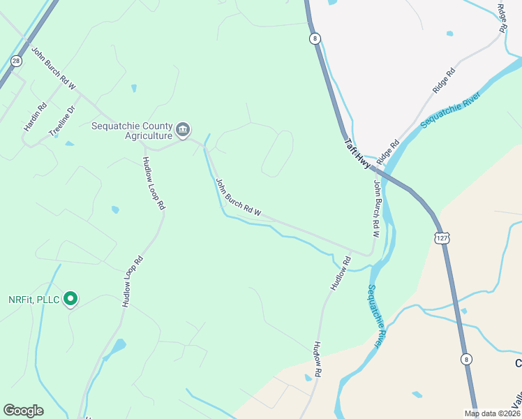 map of restaurants, bars, coffee shops, grocery stores, and more near 1626 John Burch Road West in Dunlap