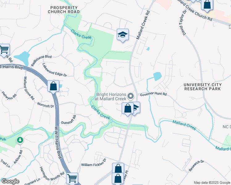map of restaurants, bars, coffee shops, grocery stores, and more near 3272 Summercroft Lane in Charlotte