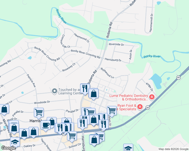 map of restaurants, bars, coffee shops, grocery stores, and more near 4212 Carl Parmer Drive in Harrisburg